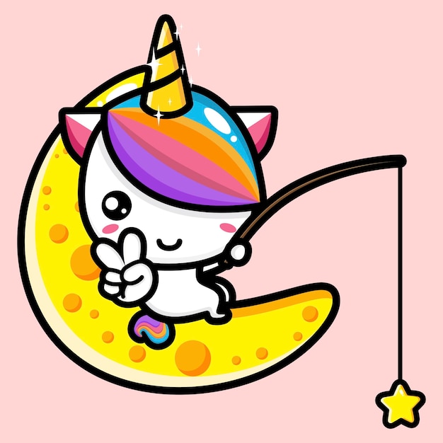 Cute unicorn mascot   design