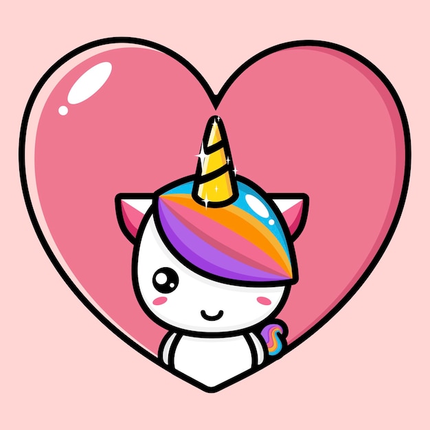 cute unicorn mascot   design