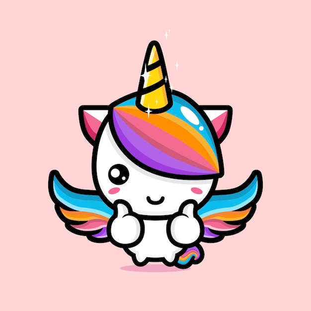 Simpatico design mascotte unicorno