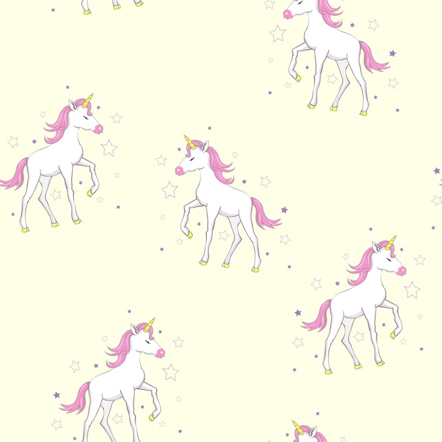 Cute unicorn pattern vector illustration