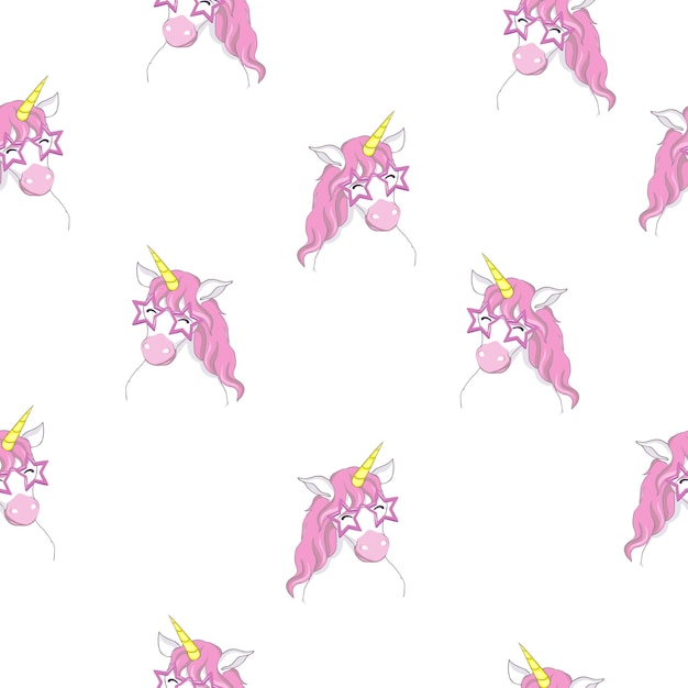 Cute unicorn pattern vector illustration