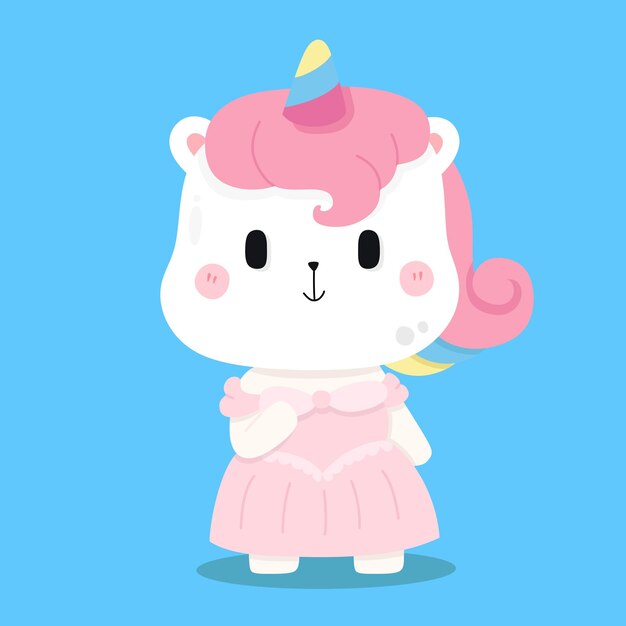 Cute unicorn princess cartoon   animal illustrations