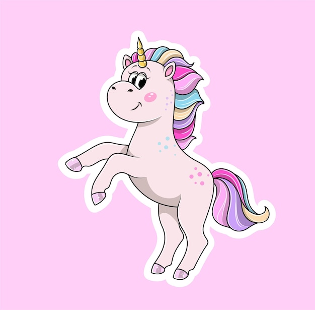 Cute unicorn sticker