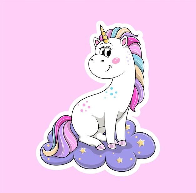 Cute unicorn sticker