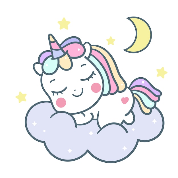 Carino dolce sogno unicorno