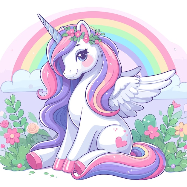 Vettore una caricatura di unicorn vector caricaturistica