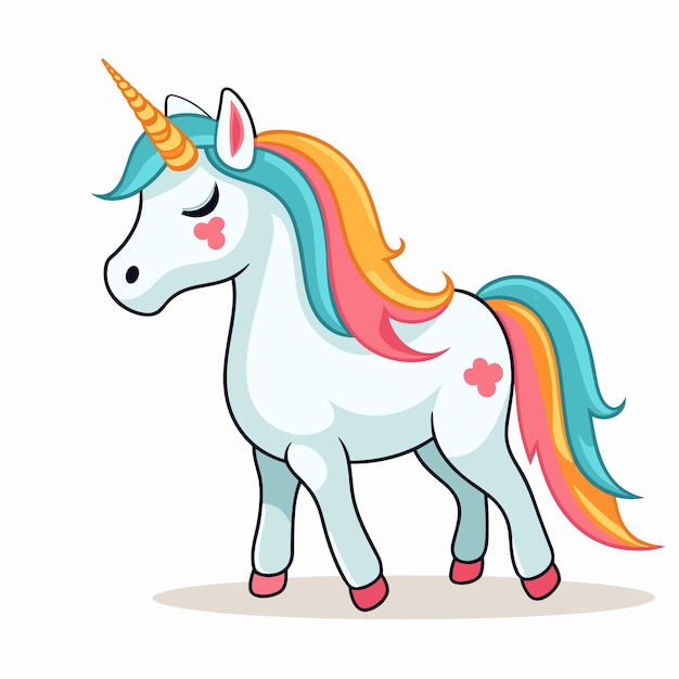 Cute unicorn vector cartoonstyle design