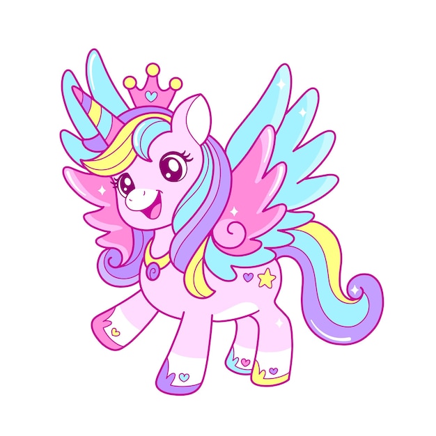 Cute unicorn vector illustration for kids