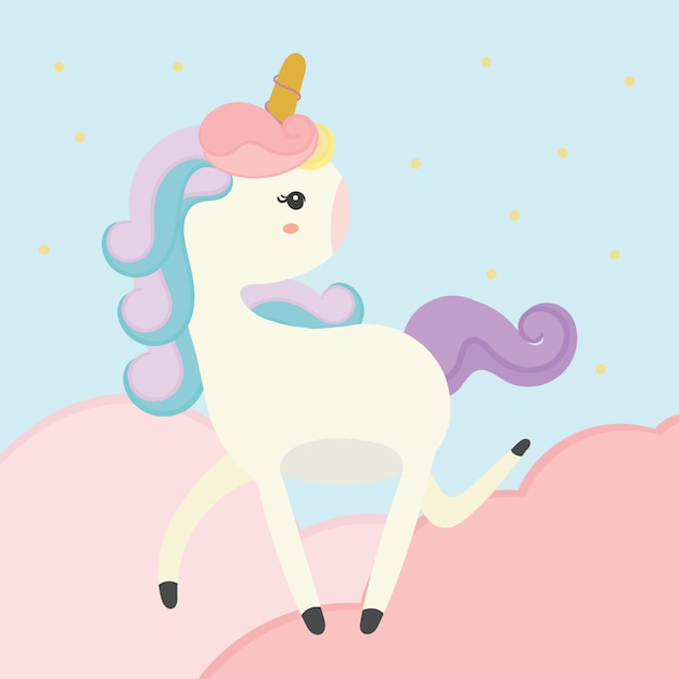 Cute unicorn vector.