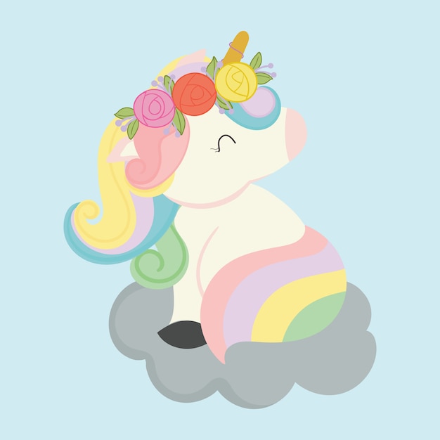 Cute unicorn vector.