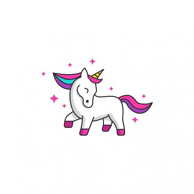 Cute unicorn vector