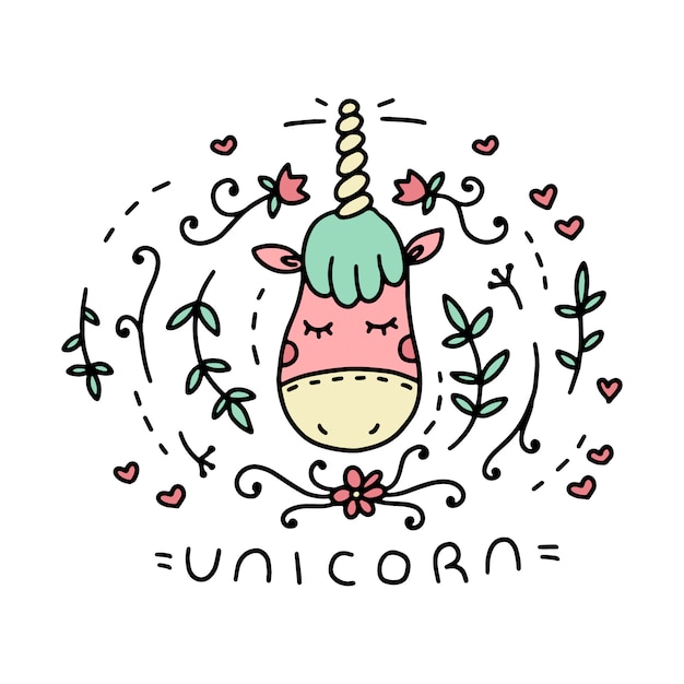 Vector cute unicorn