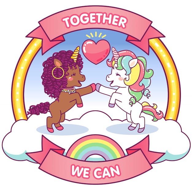 Cute unicorns together we can