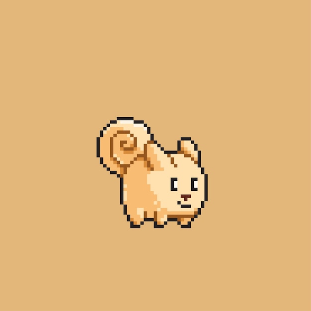 cute unique rabbit in pixel art style