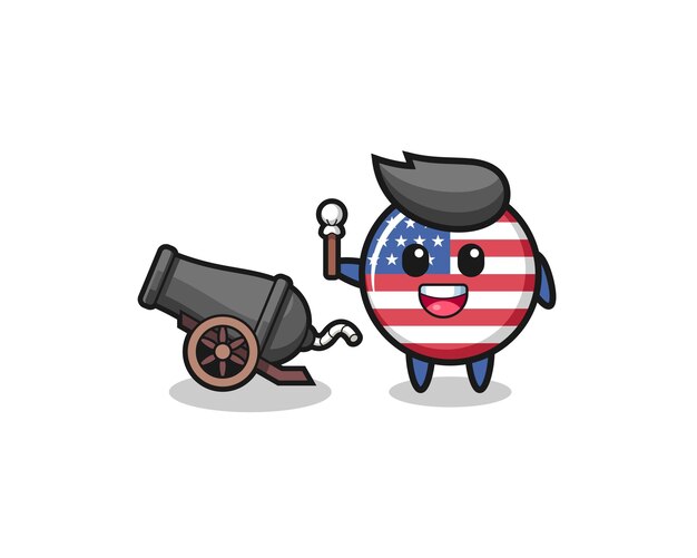 Cute united states flag shoot using cannon , cute design