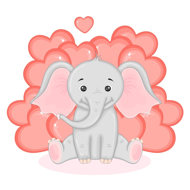 Vector cute valentine animals.