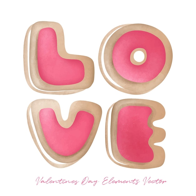 Vector cute valentine day and heart vector element