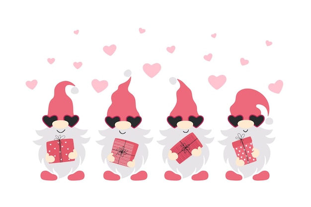 Cute Valentine Gnome with heart