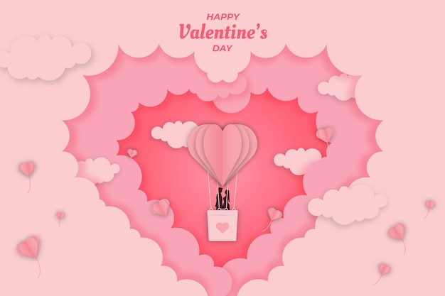 Cute valentine pink love cloud background