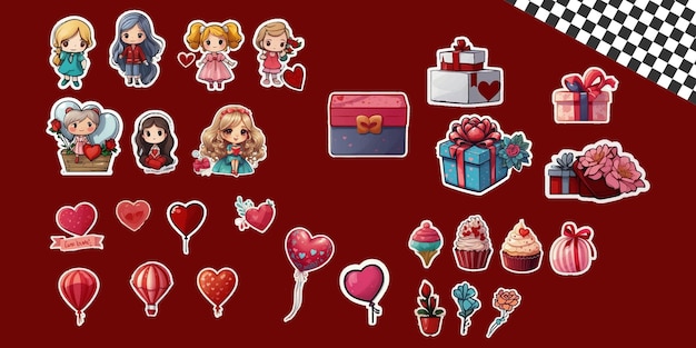 Cute Valentine stickers