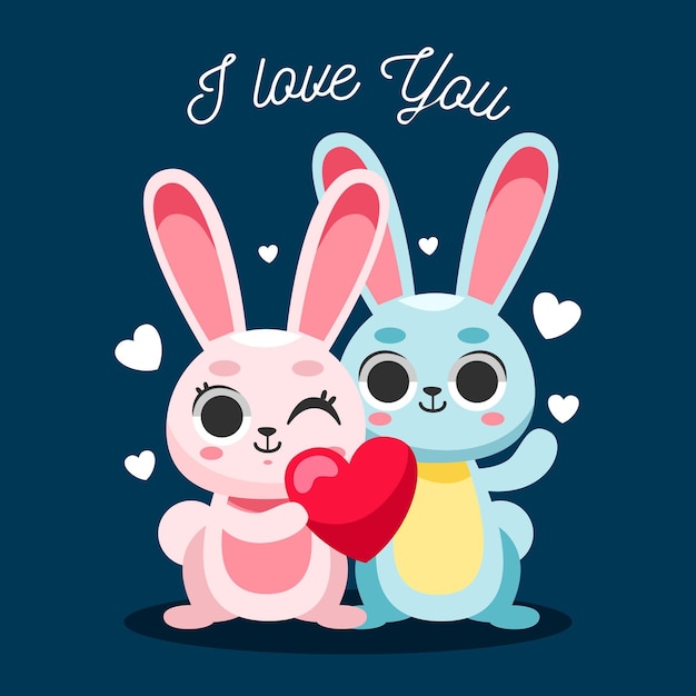 Cute valentines day animal couple