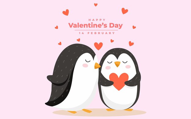 Vector cute valentines day animal couple