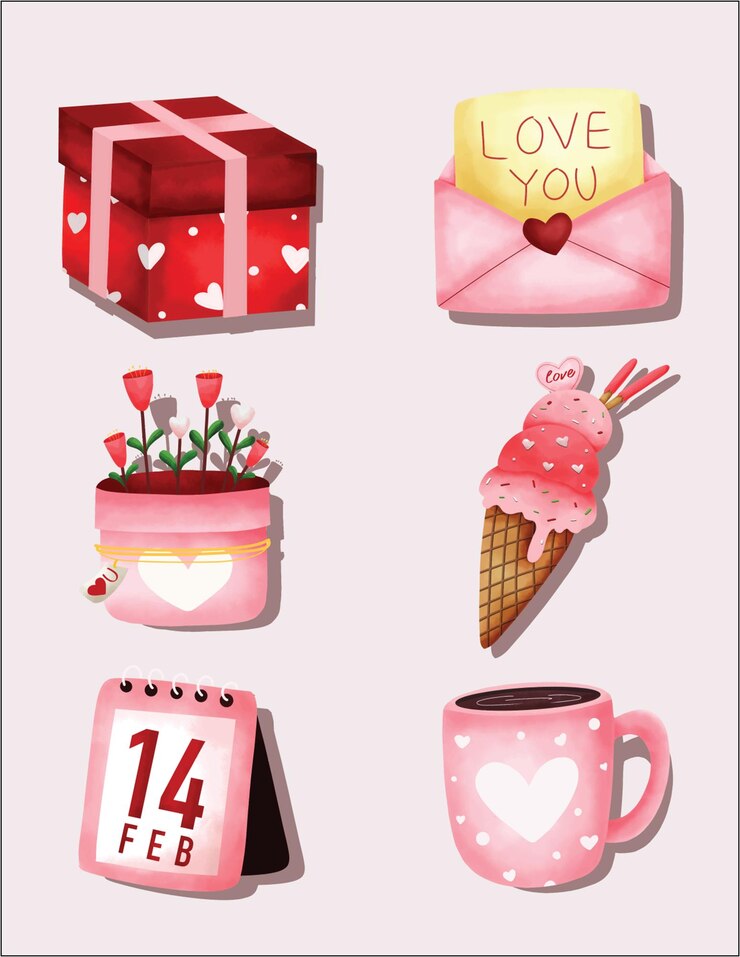 Vector cute valentines day vector collection