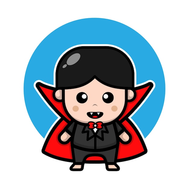 Cute vampire cartoon illustration Halloween concept