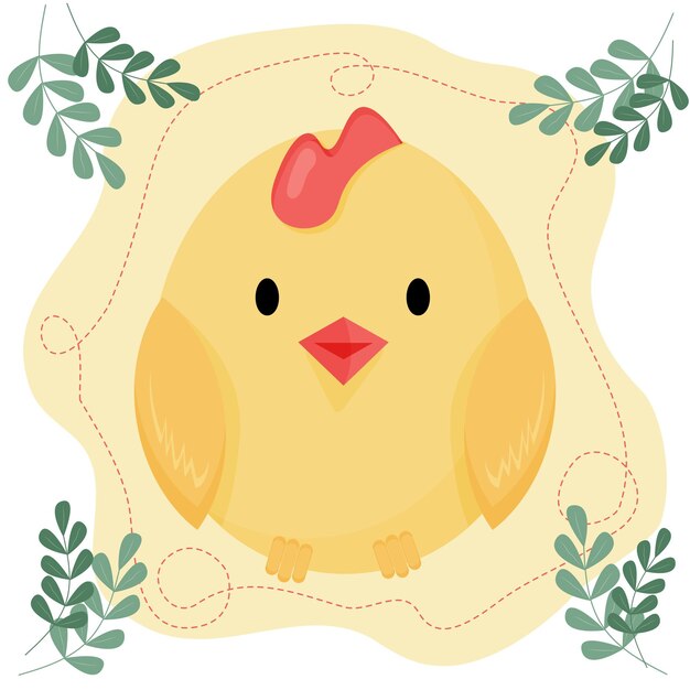 Vector cute vector baby chick spring easter object kids illustration