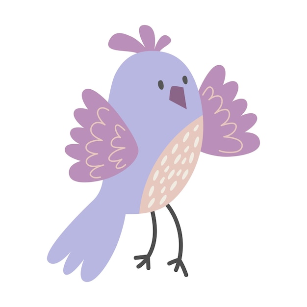 Cute vector bird illustration Element for design