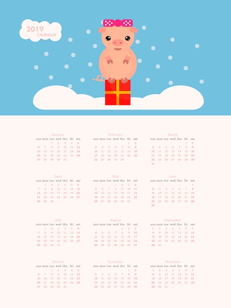 Cute vector calendar