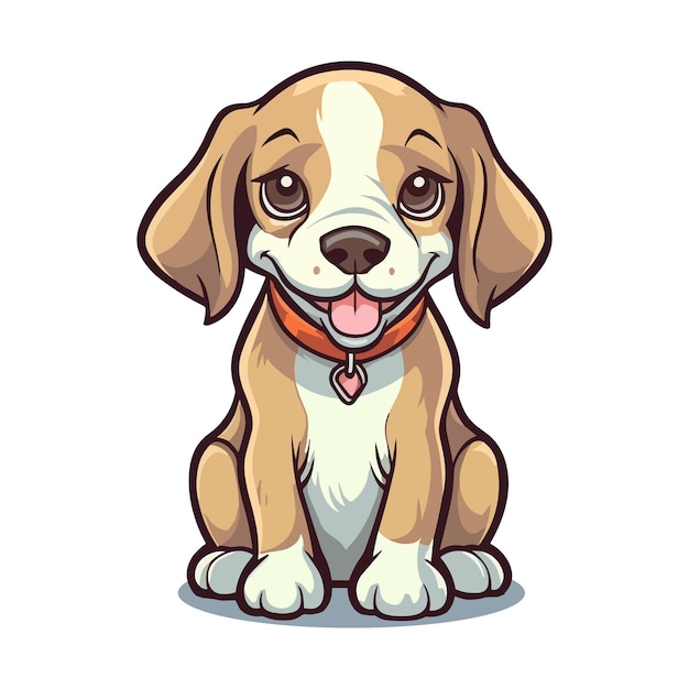 Cute vector Cartoon dog puppy Hound