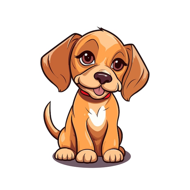 Cute vector Cartoon dog puppy Hound