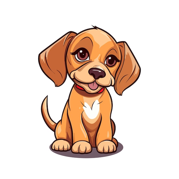 Cute vector cartoon dog puppy hound