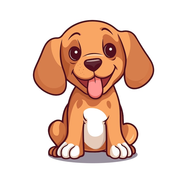 Vettore carino vettore cartoon cane cucciolo hound