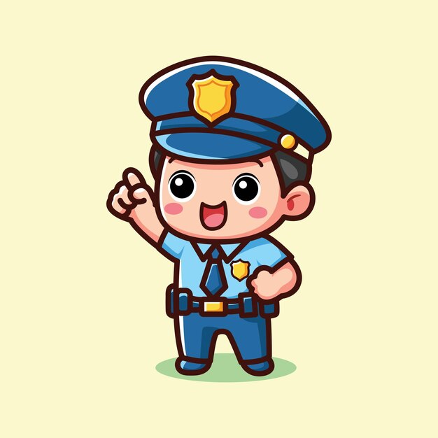 ベクトル ワクワクするベクトルデザインのイラスト - 小さな警察官