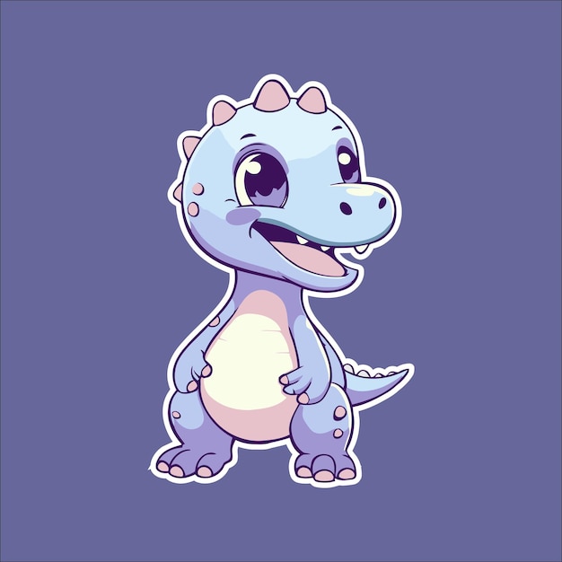 Cute vector dinosaur sticker