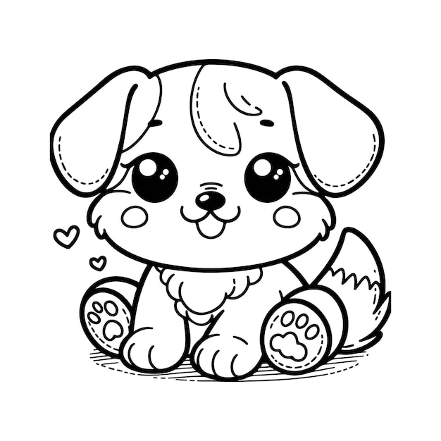 Cute vector dog design for coloring