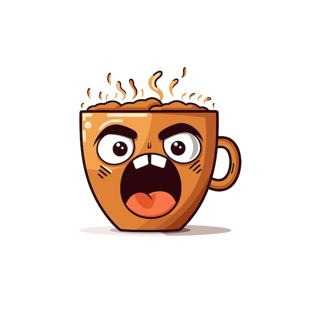 cute vector emoji of coffee cup Generative Ai