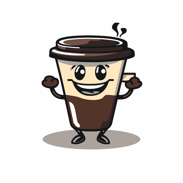 cute vector emoji of coffee cup