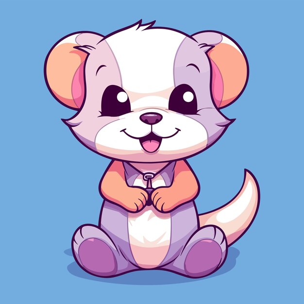 Cute Vector Ferret Cartoon Character