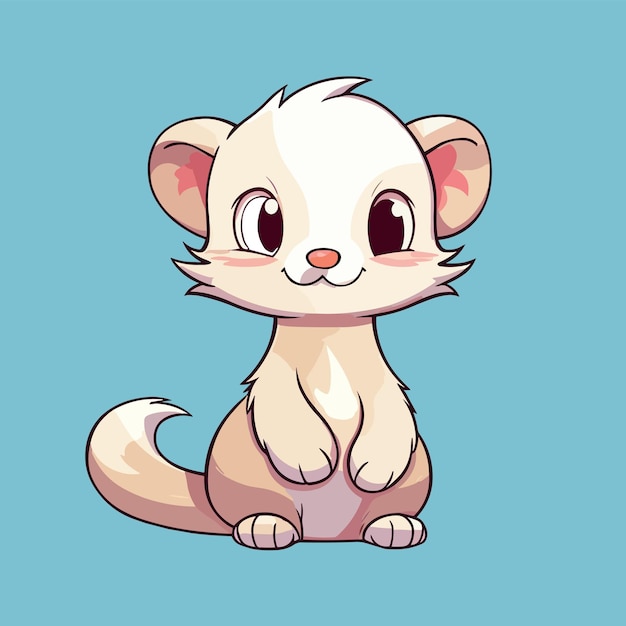 Cute Vector Ferret Cartoon Character