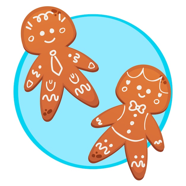 Cute vector gingerbread man cookies