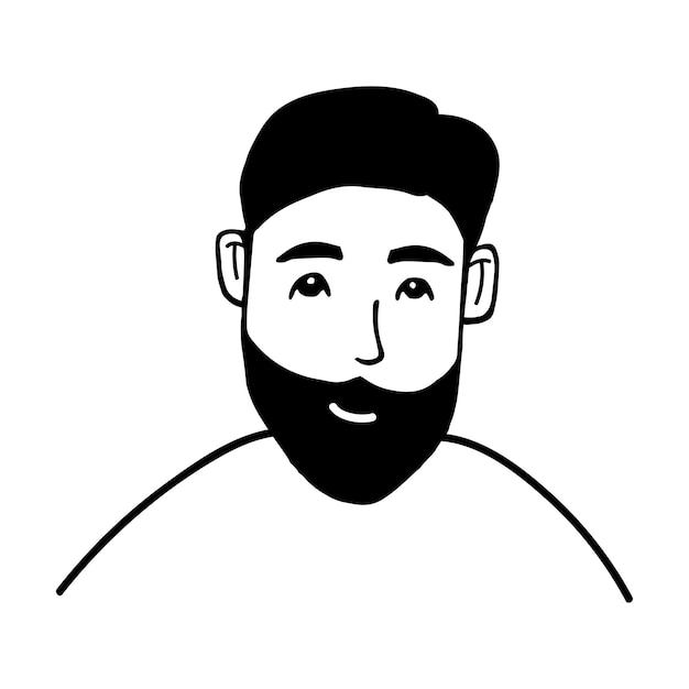 Симпатичный векторный ручной рисунок каракули портрет человека для логотипа парикмахерской с разными стрижками Позитивные каракули люди, изолированные на белом фоне