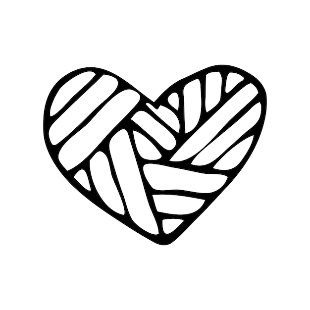 cute vector heart clipart.hand-drawn illustration for valentine's day.valentine's card