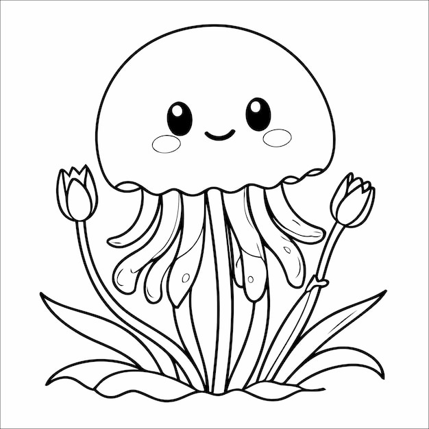 Cute Vector House coloring page for kids