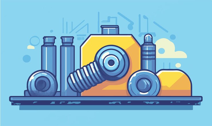 Vector cute vector icon of a bolt and nut integration