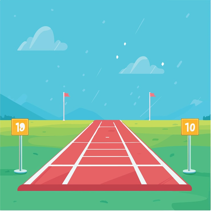 Vector cute vector illustration of an athletic competition vector illustration