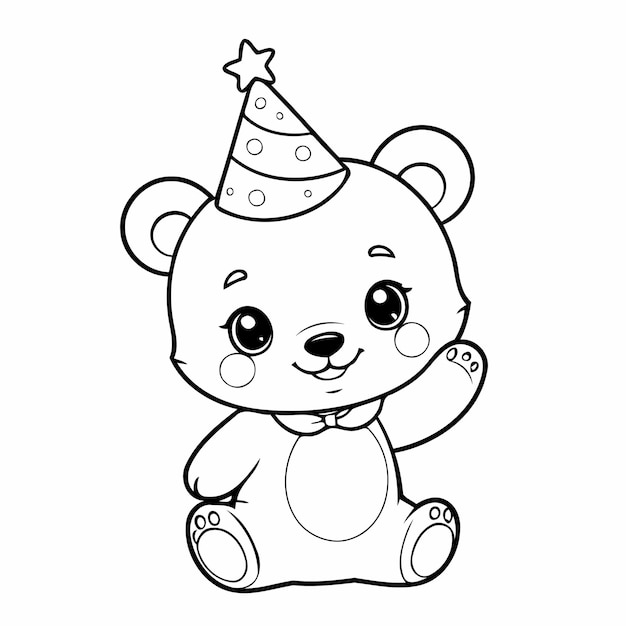 Cute vector illustration bear drawing for toddlers book