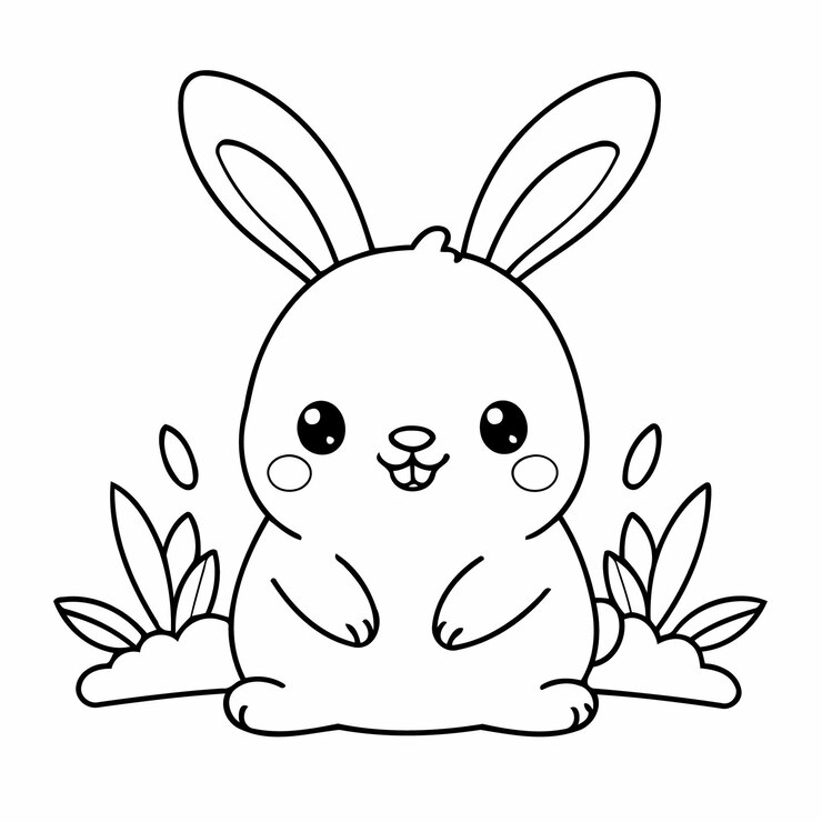 可愛いベクトルイラスト 子供のためのウサギの絵のページ